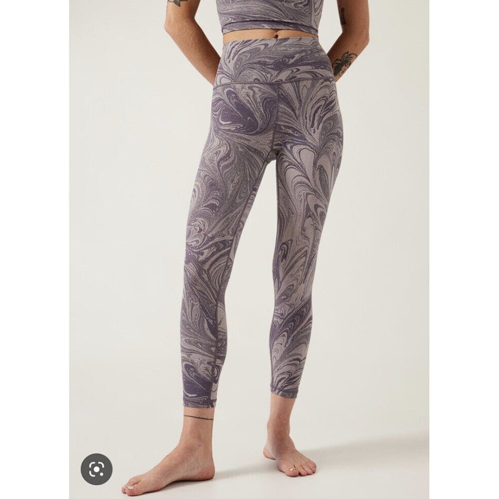 Athleta Transcend Purple Swirl Leggings